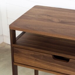 Bedside Table in Solid Walnut Wood - thumbnail 4