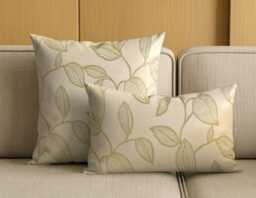 Green Leaves Cushion Covers - Floral Embroidered Brocade Fabric 20 - thumbnail 1