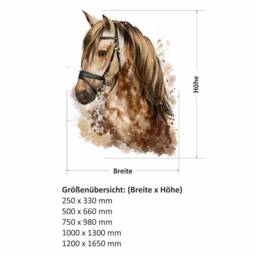 085 Wall Decal Horse Head Brown - Children's Room Teenager Sticker Mural Decoration Riding in 6 Sizes Nikima - thumbnail 3