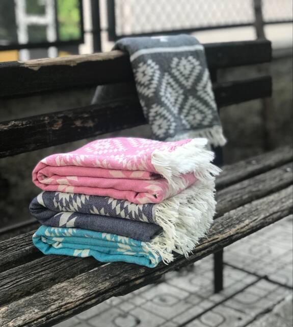 Hand Woven Turkish Cotton Peshtemal Towel Exotic Beach & Bath Blanket - image 1