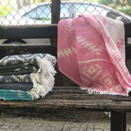Hand Woven Turkish Cotton Peshtemal Towel Exotic Beach & Bath Blanket - thumbnail 4