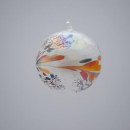 E00-62 Handblown Iridescent Ornament White - thumbnail 3