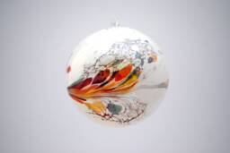 E00-62 Handblown Iridescent Ornament White - thumbnail 1