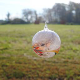 E00-62 Handblown Iridescent Ornament White - thumbnail 2