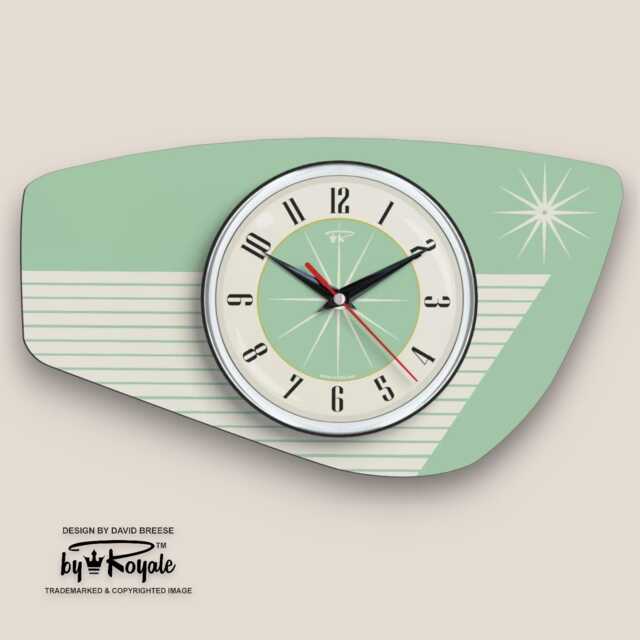 Handmade Turquoise Formica Wall Clock Mid-Century Atomic Starburst Design Choose From 12 Colours - image 1