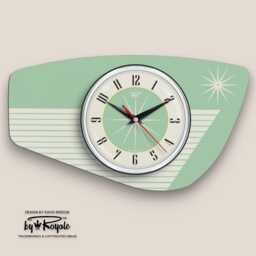 Handmade Turquoise Formica Wall Clock Mid-Century Atomic Starburst Design Choose From 12 Colours - thumbnail 1