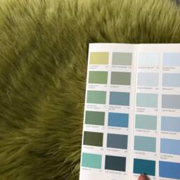 Lime Green Sheepskin Rug, Double Sheepskin, Large Size Lime Rug - thumbnail 3