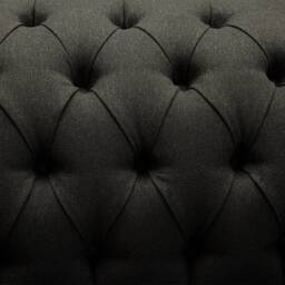 British Handmade 3 Seater Charcoal Grey Herringbone Wool & Tan Leather Chesterfield Sofa - thumbnail 4