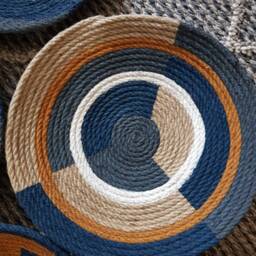 Boho Woven Wall Basket Set African Inspired Wicker Decor - thumbnail 4