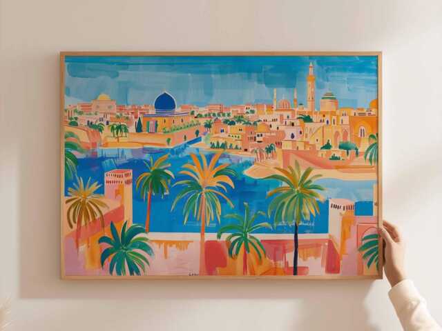 Baghdad Travel Poster Iraq Wall Art, Middle East Decor - image 1