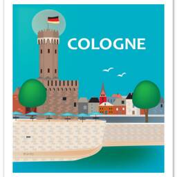 Cologne Skyline Print, Germany Art, Room Art, Malakoff Tower Style E8-O-Colo - thumbnail 3