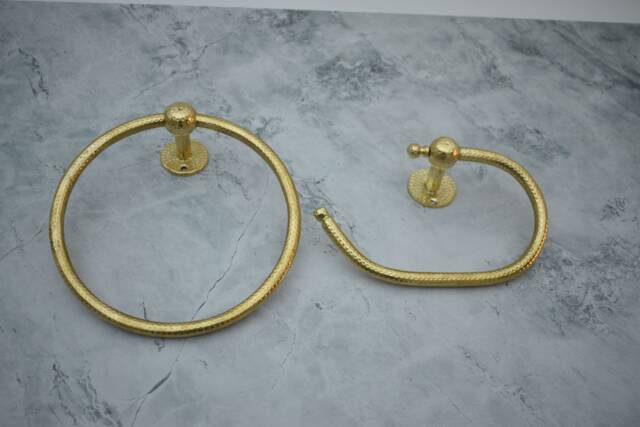 Solid Brass Hammered Toilet Paper Holder, Towel Holder, Roll Holder For Bathroom, Hanging Ring - image 1