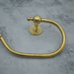 Solid Brass Hammered Toilet Paper Holder, Towel Holder, Roll Holder For Bathroom, Hanging Ring - thumbnail 3