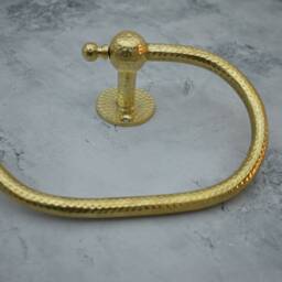 Solid Brass Hammered Toilet Paper Holder, Towel Holder, Roll Holder For Bathroom, Hanging Ring - thumbnail 2