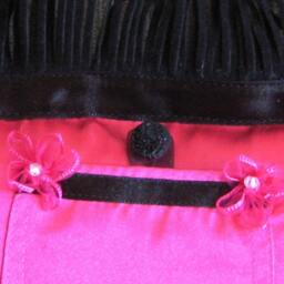 "Hot Pink Tooth Fairy Pillow With Black Suede Trim-""Go Ask Alice" - thumbnail 2