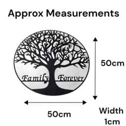 "Large 50cm Mirrored Wall Art Black Tree Of Life " - thumbnail 2