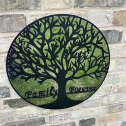 "Large 50cm Mirrored Wall Art Black Tree Of Life " - thumbnail 3