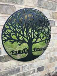 "Large 50cm Mirrored Wall Art Black Tree Of Life " - thumbnail 1