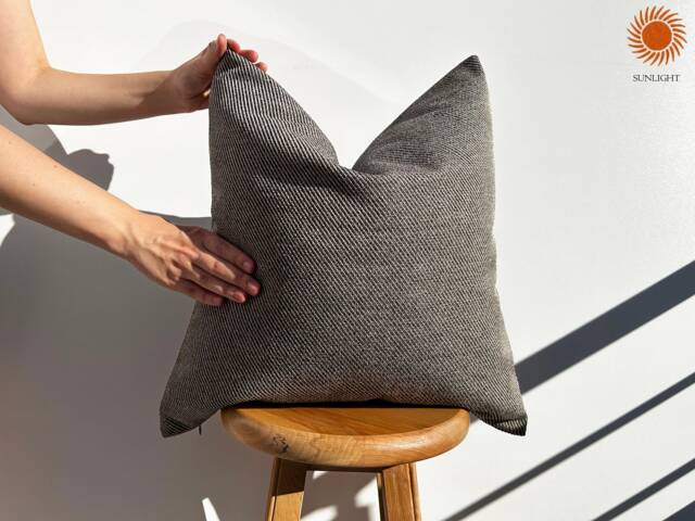 striped Linen Pillow Cover Beige Black Neutral Lumbar Cushion, Euro Sham - Duties Paid Usa - image 1