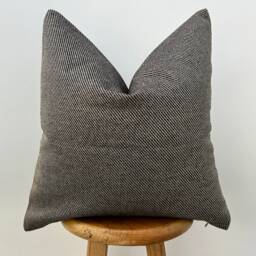 striped Linen Pillow Cover Beige Black Neutral Lumbar Cushion, Euro Sham - Duties Paid Usa - thumbnail 2