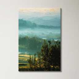Mountain Golf Course 3 Panel Split Canvas Wall Art Scenic Landscape Painting Clubhouse Decor Oil Framed Home - thumbnail 4