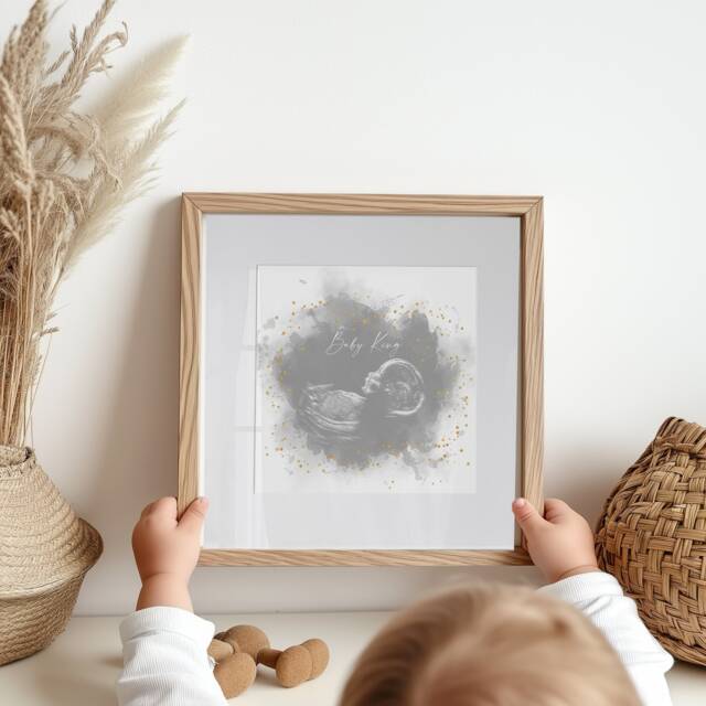 Baby Scan Gift Frame // Mothers Day Pregnancy Announcement Ultra Sound - Gift For Baby Shower Mum Nursery Decor - image 1