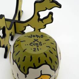 "Concrete Design Yellow Planter Pot, Limited Edition, Guest Artist ""Cins" - thumbnail 3