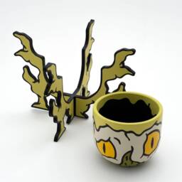 "Concrete Design Yellow Planter Pot, Limited Edition, Guest Artist ""Cins" - thumbnail 2