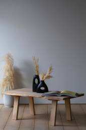 Konk ??? Waney-st??ng Coffee Table [Wooden Legs] Bespoke Sizes Available Industrial Oak Live Edge Side - thumbnail 1