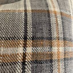 Designer Pillow Cover, Plaid Charcoal - thumbnail 3