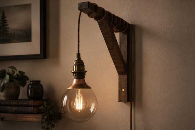 Hanging Lamp - Light Fixture Wall Sconce Pendant Edison Bulb - image 1