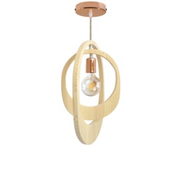 Wood Pendant Light Wooden Chandelier Geometric Lighting Ceiling Lamp Handmade Orbit