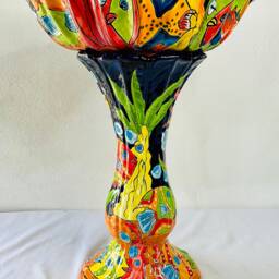 Talavera Mexican Pottery Bird Bath - thumbnail 4