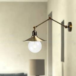 Green Patina Brass Adjustable Arm Sconce Swing Lights Wall Wall Vintage Copper Sconce Vintage Retro Light - thumbnail 4