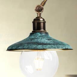 Green Patina Brass Adjustable Arm Sconce Swing Lights Wall Wall Vintage Copper Sconce Vintage Retro Light - thumbnail 2
