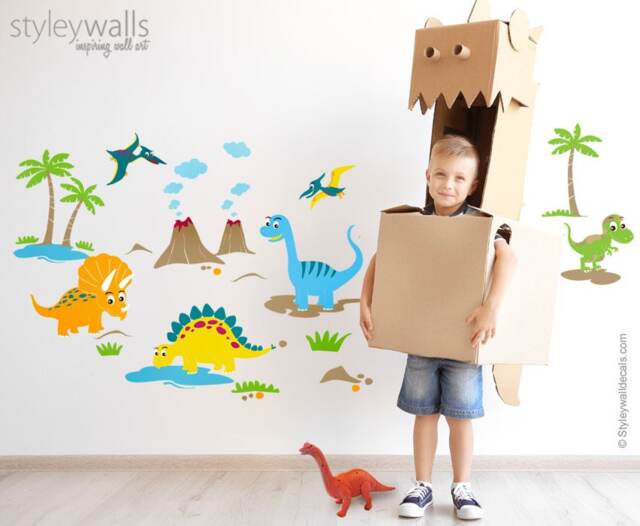 Dinosaurs Wall Decals For Nursery, Stickers, Playroom Kids Room Decor, T-Rex Decal, Decor - image 1