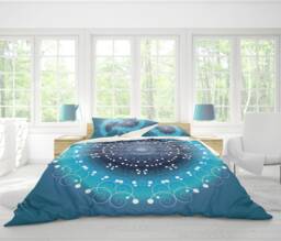 Mandala Duvet Cover, Blue Cover, Mandala Bedding, Bohemian Bedding, Turquoise Duvet, Bedroom Decor, Gift For Her - thumbnail 1