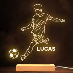 Football Player Kick Name Sport Personalised Gift Warm White Lamp Night Light - thumbnail 1