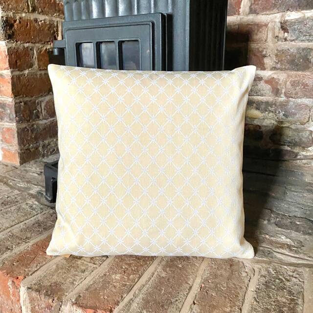 654. Handmade Yellow Cross Diamond 100% Cotton Cushion Cover, Different Sizes Available - image 1