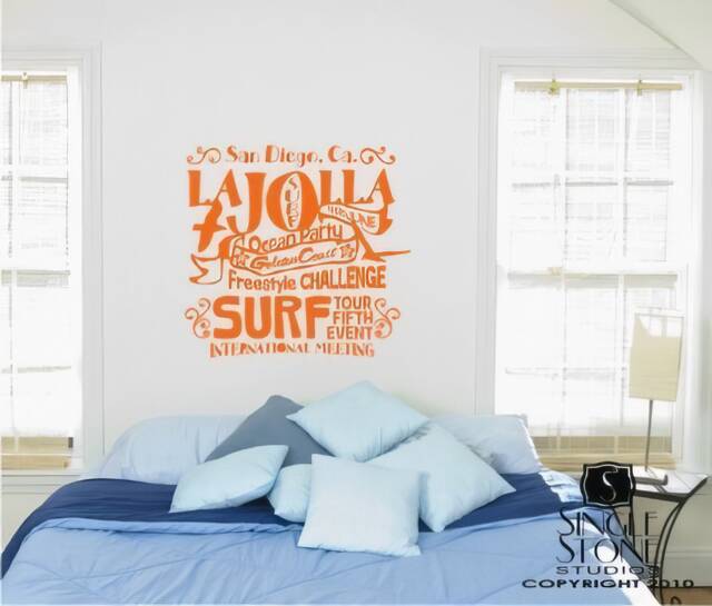 Surf Party Nursery Wall Decal Vintage Style Vinyl Sticker - image 1