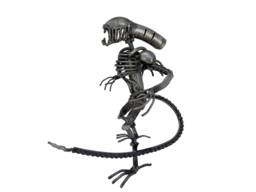 xenomorph Inspired Sculpture. 8 Inches Tall. 100% Handmade. All Recycled Parts. Best Gift For People Who Love Alien Movies - thumbnail 1