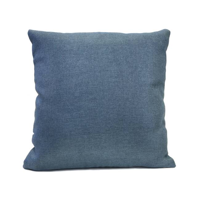 Blue Linen Blend Decorative Throw Pillow Cover, Silver Sparkle Cushion Modern Boho Lake House Pillow, Trendy Curated Farmhouse - image 1