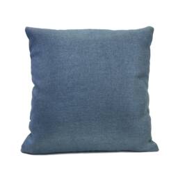 Blue Linen Blend Decorative Throw Pillow Cover, Silver Sparkle Cushion Modern Boho Lake House Pillow, Trendy Curated Farmhouse - thumbnail 1