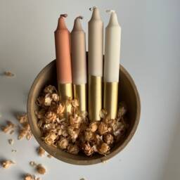 Dip Dye Candles/Brownies Brown Gold Gift Set Of 4 - thumbnail 2