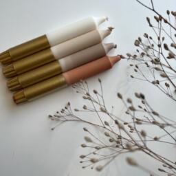 Dip Dye Candles/Brownies Brown Gold Gift Set Of 4 - thumbnail 4