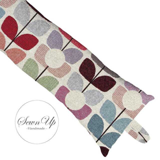 Draught Excluder 50-135cm Bloom Tapestry Handmade Wind Draft Stopper Floral Flowers Leaf - image 1