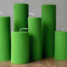 Textured Ribbed Pillar Candles - Chic & Cozy Vibe Perfect For Every Occasion Ideal Events & Home Wedding Gift - thumbnail 3