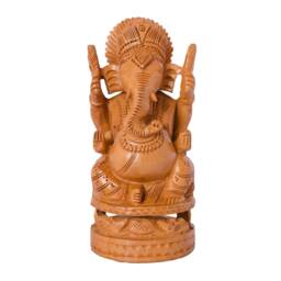 Wooden Ganesh - Ganpati God Statues Hindu Diety God Sculptures Ganesha Idol - thumbnail 1