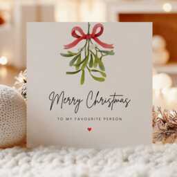 Merry Christmas To My Favourite Person, Gift For Husband Wife Boyfriend Girlfriend, Festive Greetings Gift, Memory, Minimalistic Holiday - thumbnail 2