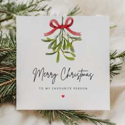 Merry Christmas To My Favourite Person, Gift For Husband Wife Boyfriend Girlfriend, Festive Greetings Gift, Memory, Minimalistic Holiday - thumbnail 3